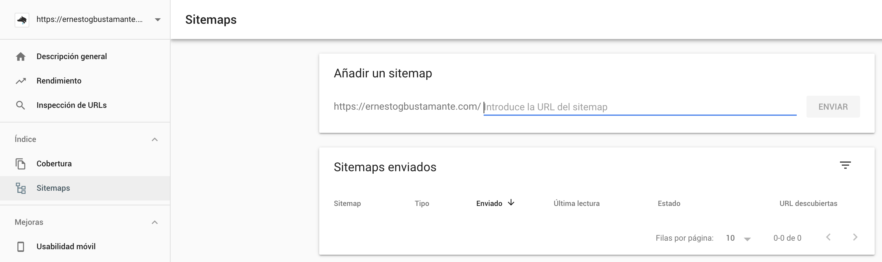 Sitemaps - Nueva Google Search Console