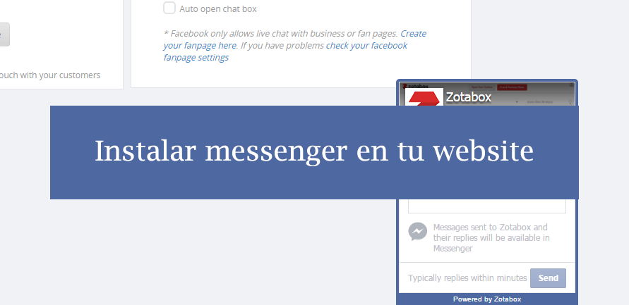 Instala facebook messenger en tu website